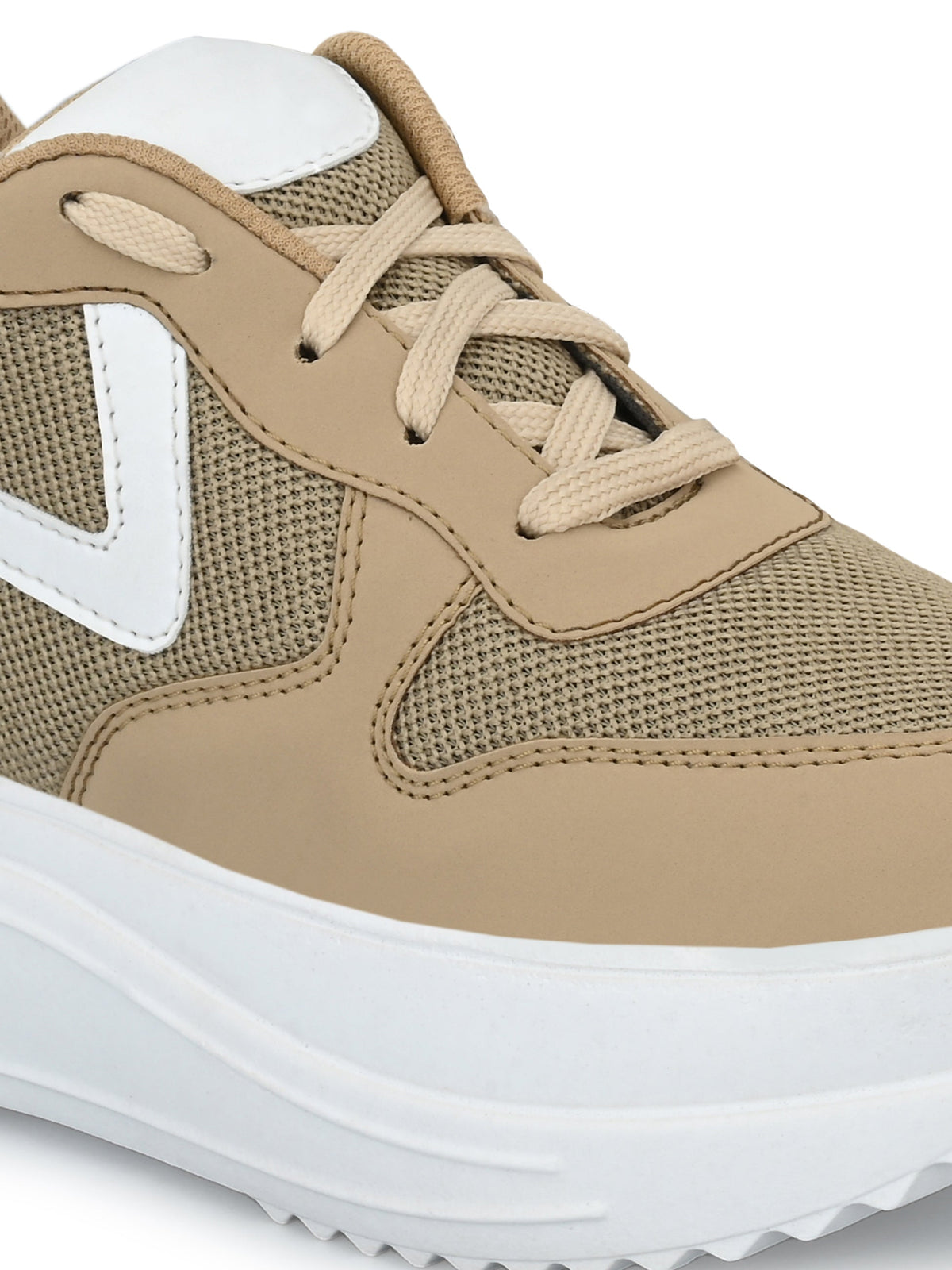 Taupe Wave Platform Sneaker For Women-5