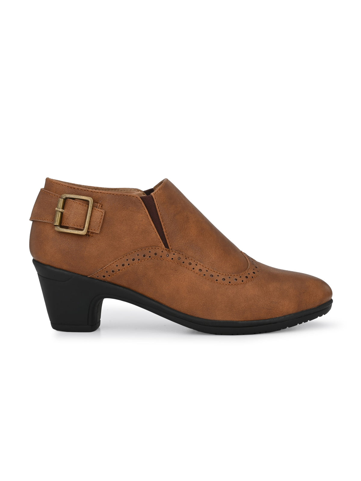 Vintage Sapphire Buckled Ankle Bootie For Women-9