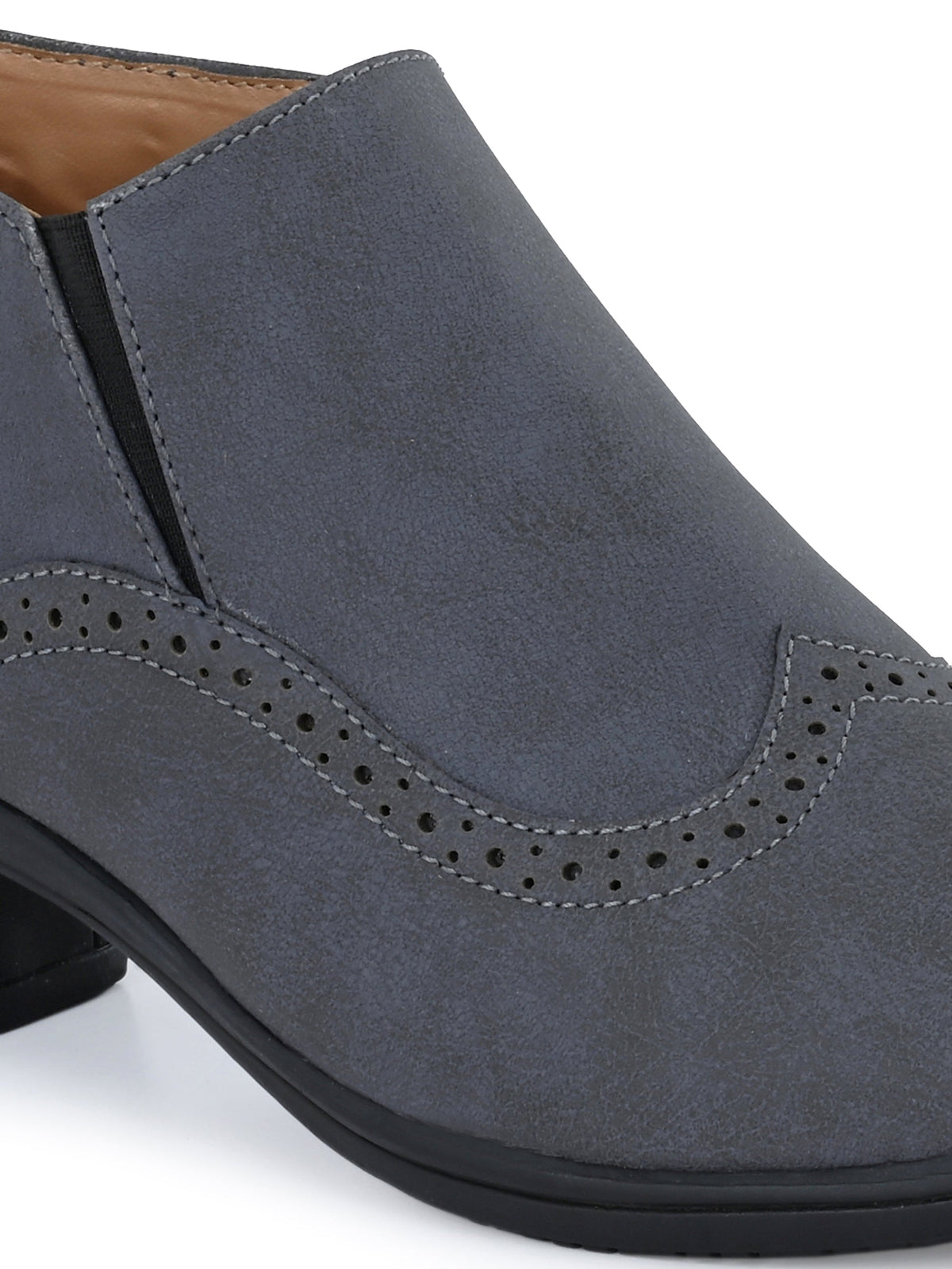 Vintage Sapphire Buckled Ankle Bootie For Women-2