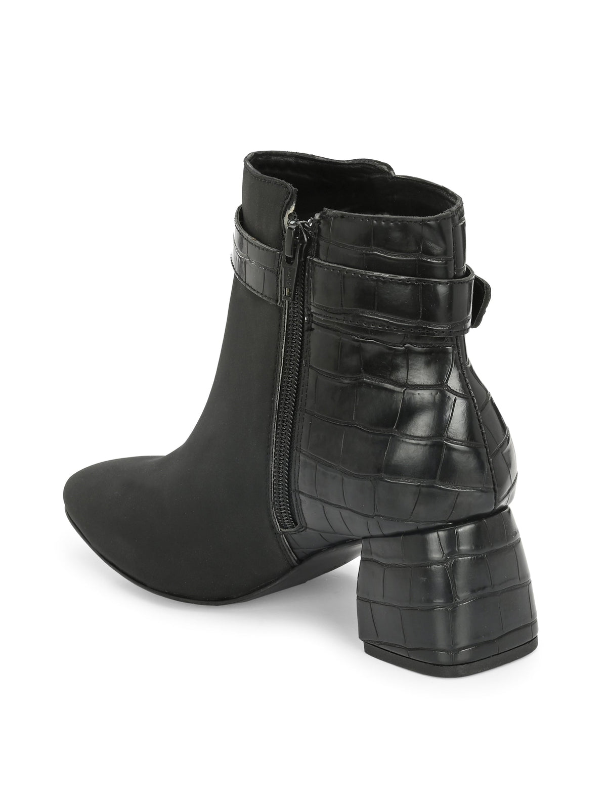 Elegant Onyx Suede Leather Bootie For Women-3