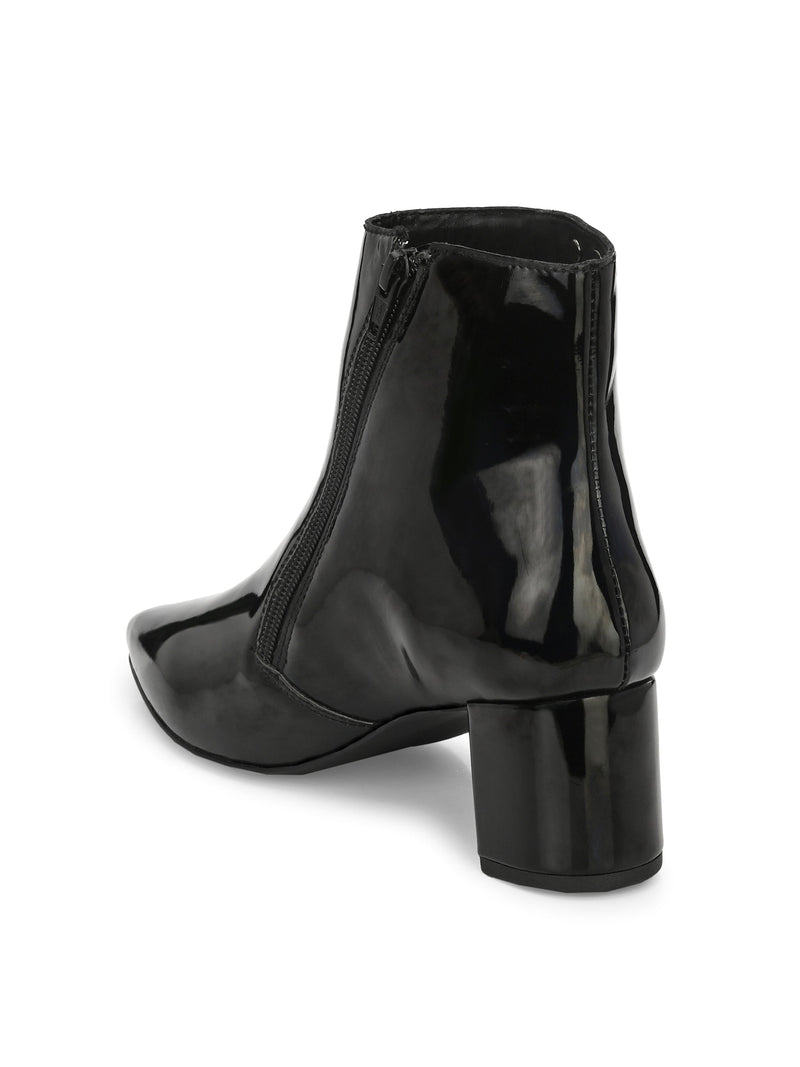 Pointed Toe Black Heel Boots For Women