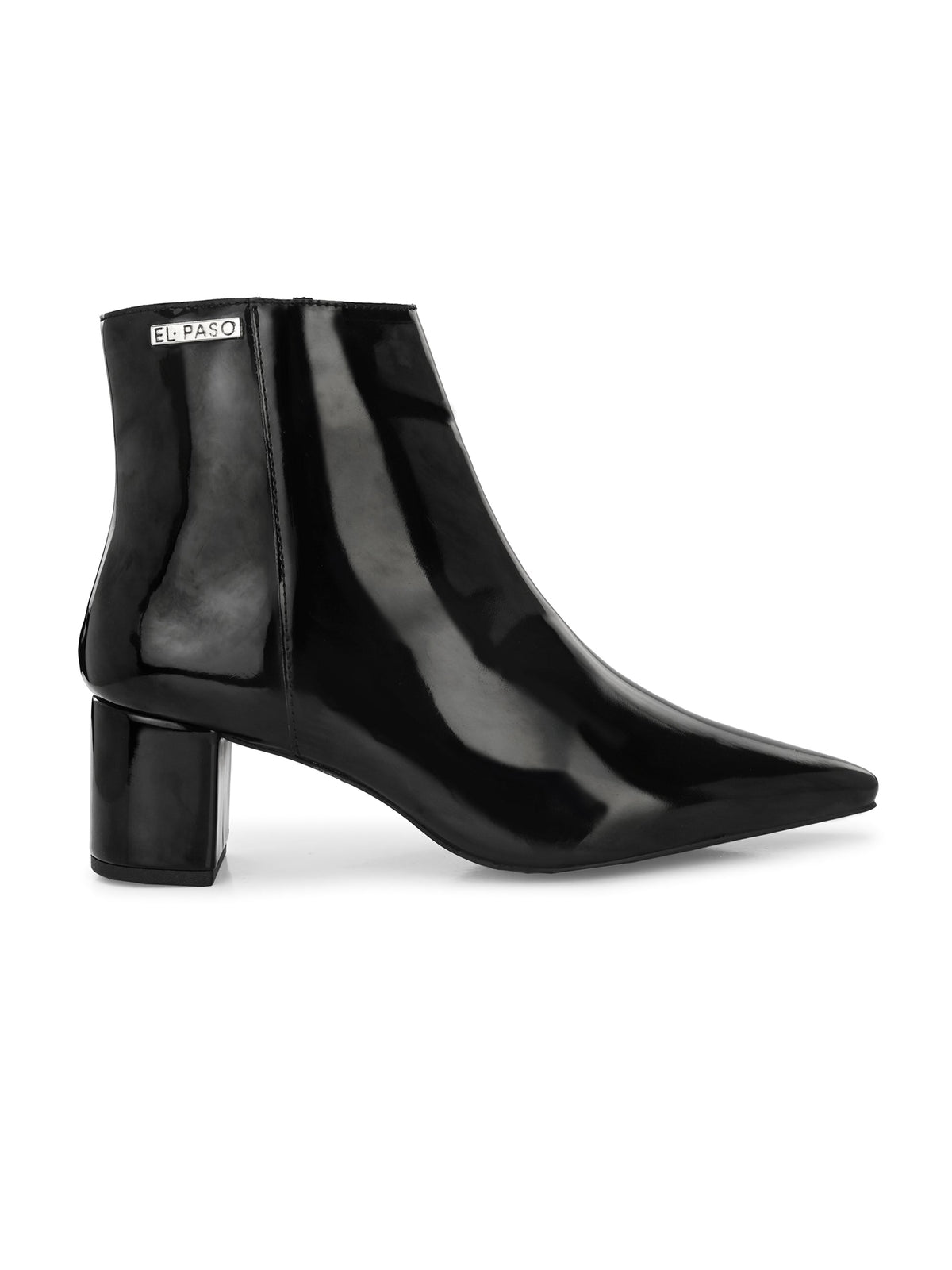 Pointed Toe Black Heel Boots For Women
