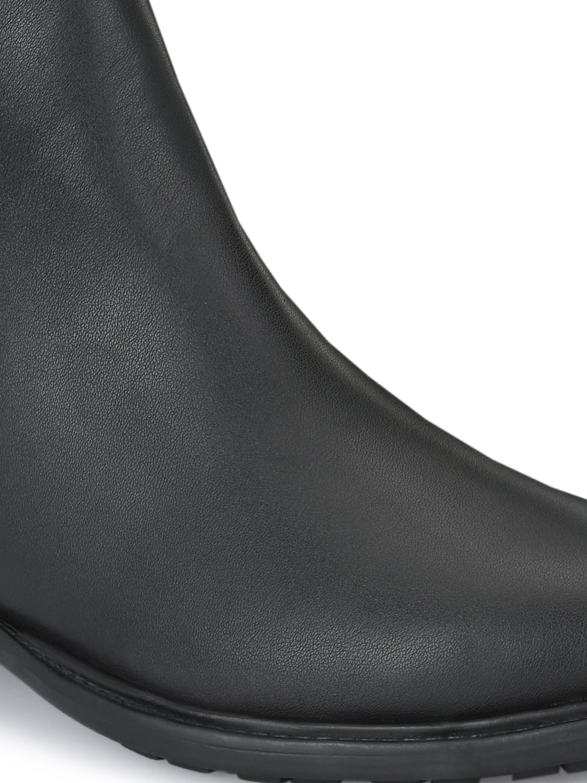 Black Chelsea Block Heel Boots For Women
