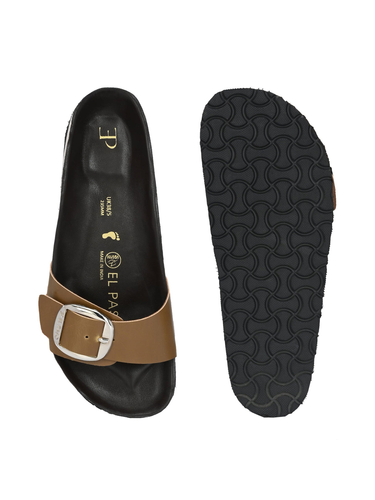 Women's casual flat heel metallic slip-on sandal