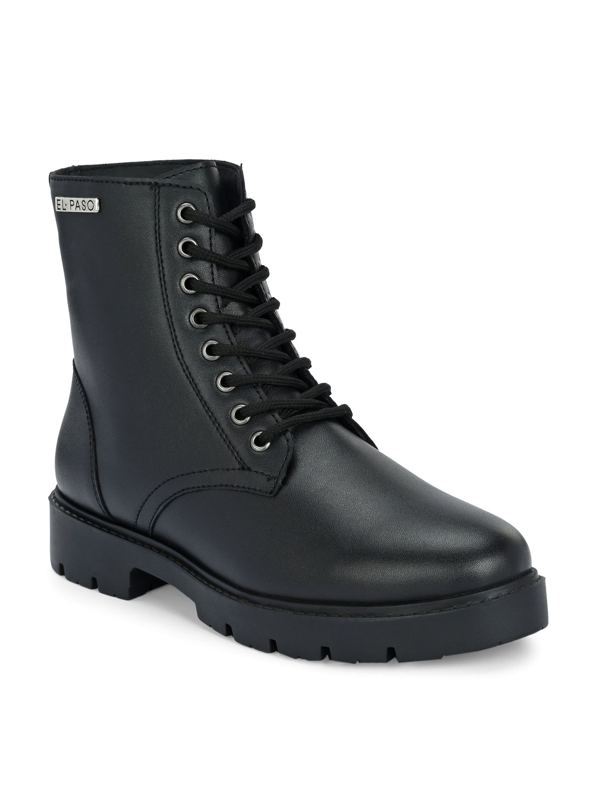 Brown Lace-Up Block Heel Boots
