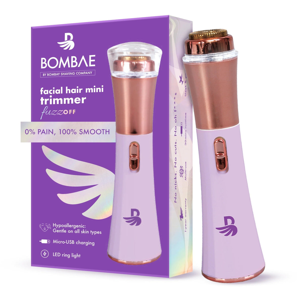 BOMBAE MINI FACIAL HAIR TRIMMER FUZZOFF FOR WOMEN