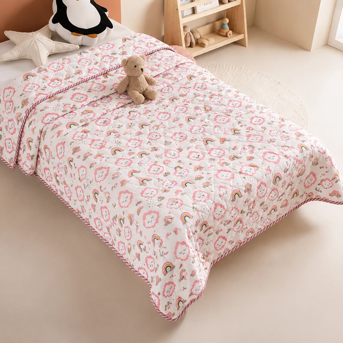 Baby Pink Cloudnine - Printed Baby Blanket-1