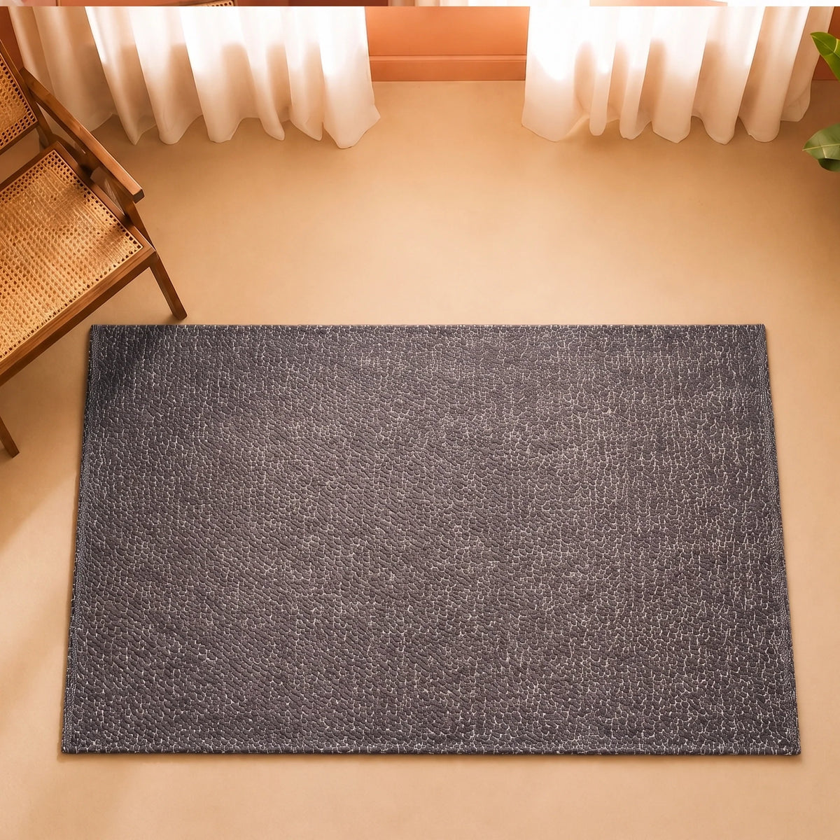 Tessitura Chromatic - Herringbone Cotton Rug (Grey & White)-1