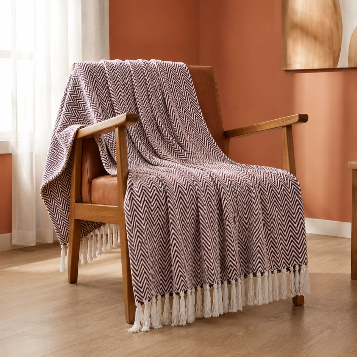 Tessitura Brown Chevron - Throw-1