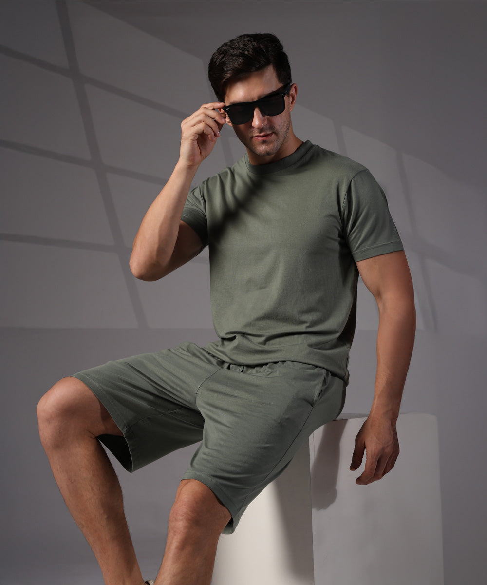 Naturefab Men's Organic Bamboo Co-ord Granite Green
