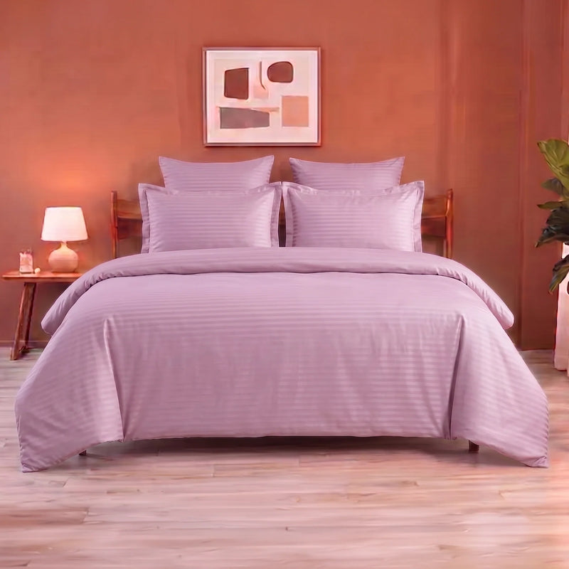 Breton Mellow - Satin Stripe Duvet Cover (Baby Pink)-1