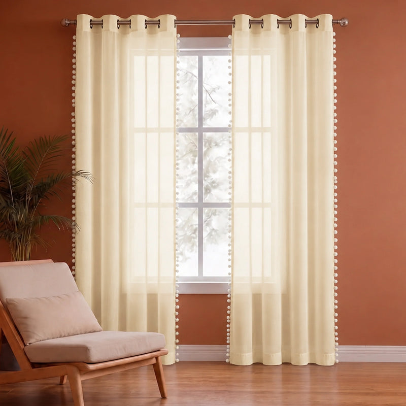 Fort Handpicked Breeze - Beige Sheer Curtain-1