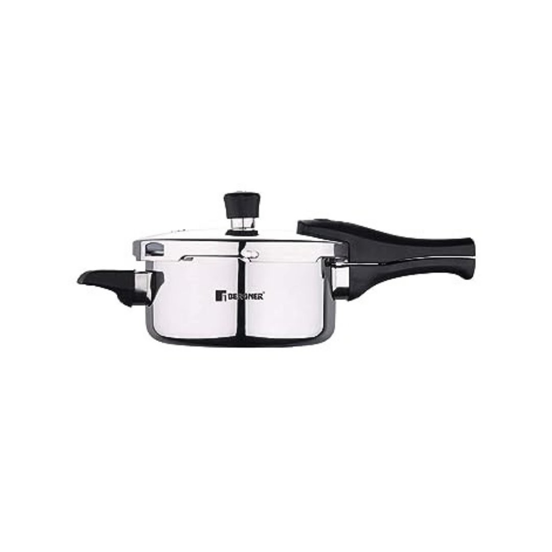 BERGNER Argent Element Pura Tri-Ply SS Pressure Cooker | 5.5 Litre | 5 Years Warranty | With Outer Lid