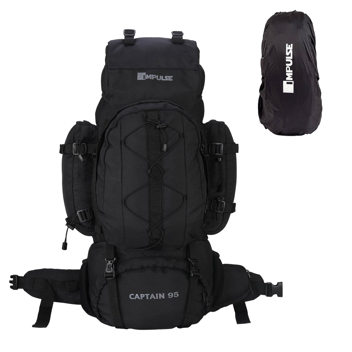 95 Litres Impulses Impulse Captain Black Trekking bag-1