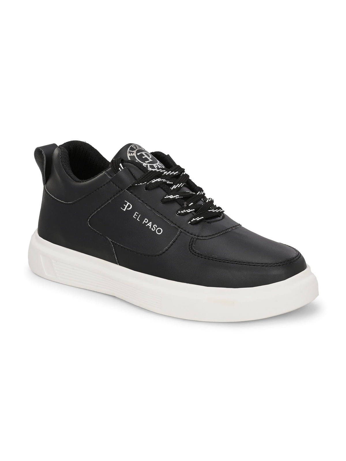 EL PASO Faux Leather Casual Lace Up Sneakers For Women-1