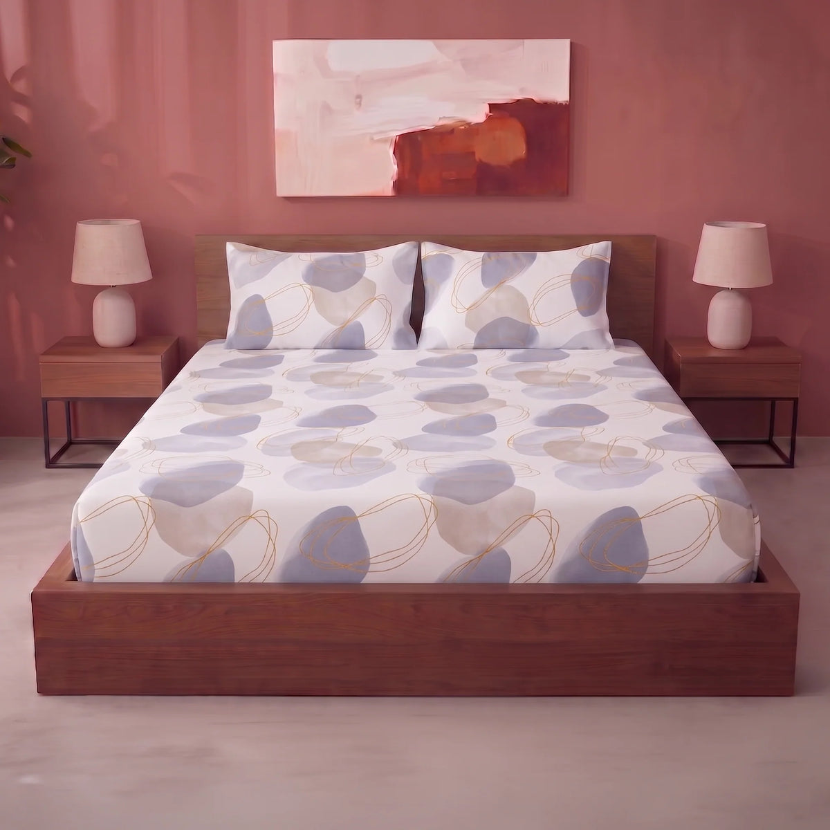 Imprimer Spheres of Serenity - Printed Fitted Bedsheet-1