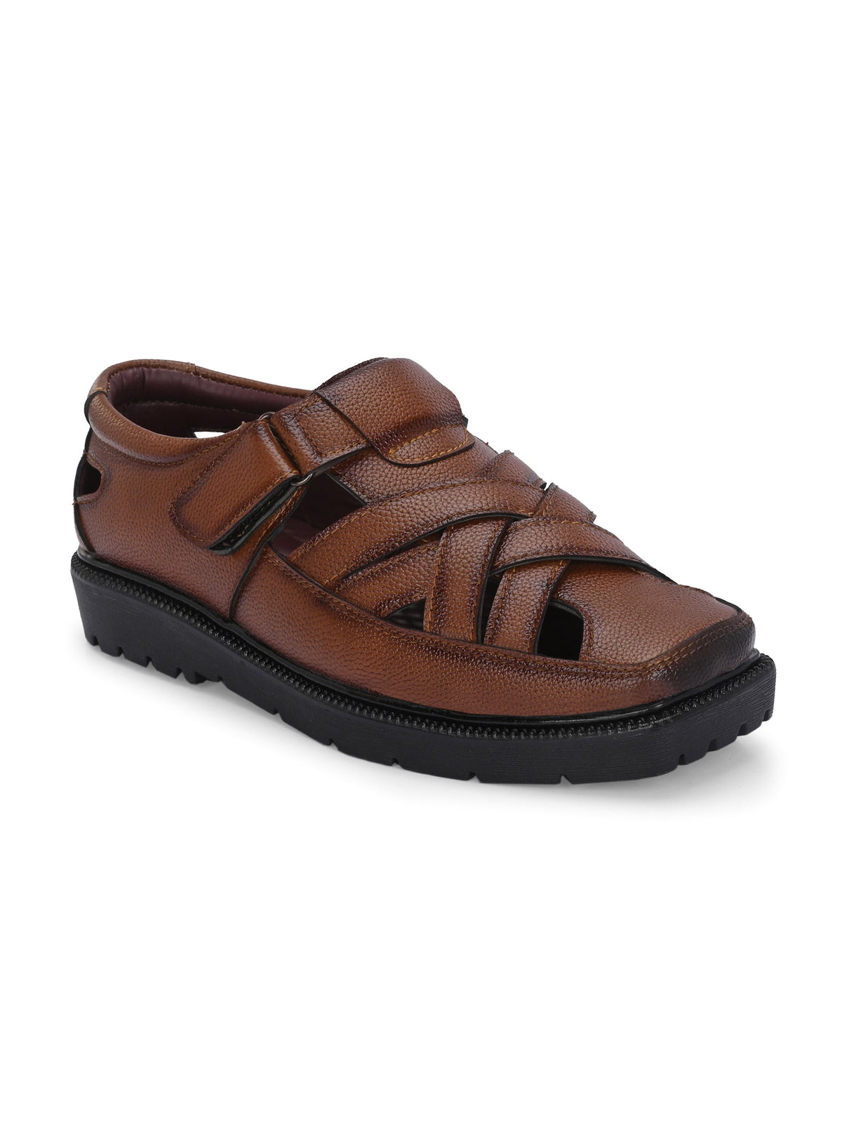 Men Shoe-Style Faux Leather Casual Slip On Sandals-7