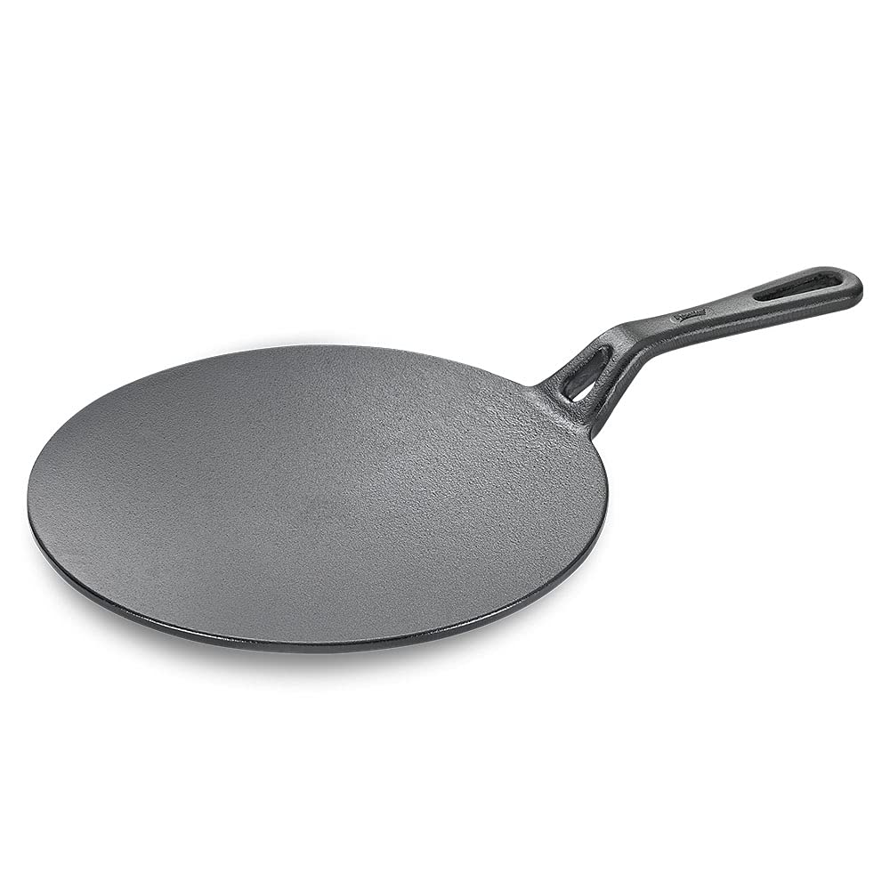 Prestige Cast Iron Concave Tawa, 250 mm (Black)