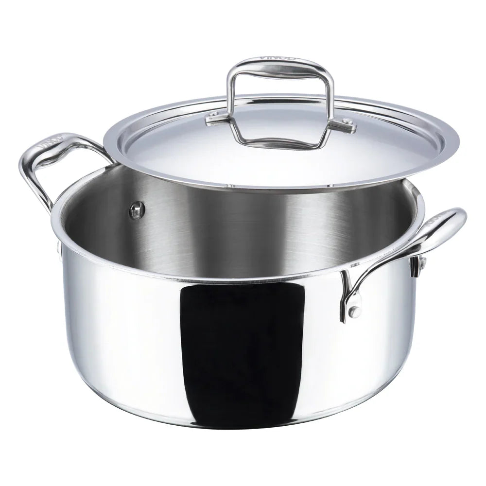 Vinod Platinum Triply Stainless Steel Saucepot With Lid (Induction Friendly)