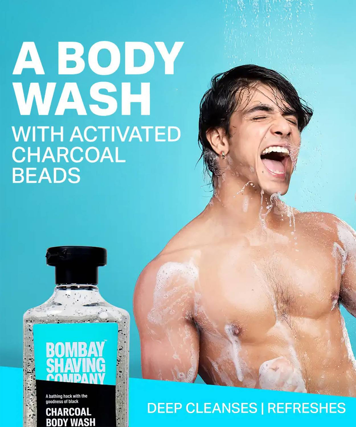 Bombay Shaving Company Charcoal Body wash | De-Tan Shower Gel for Men (250 ml)