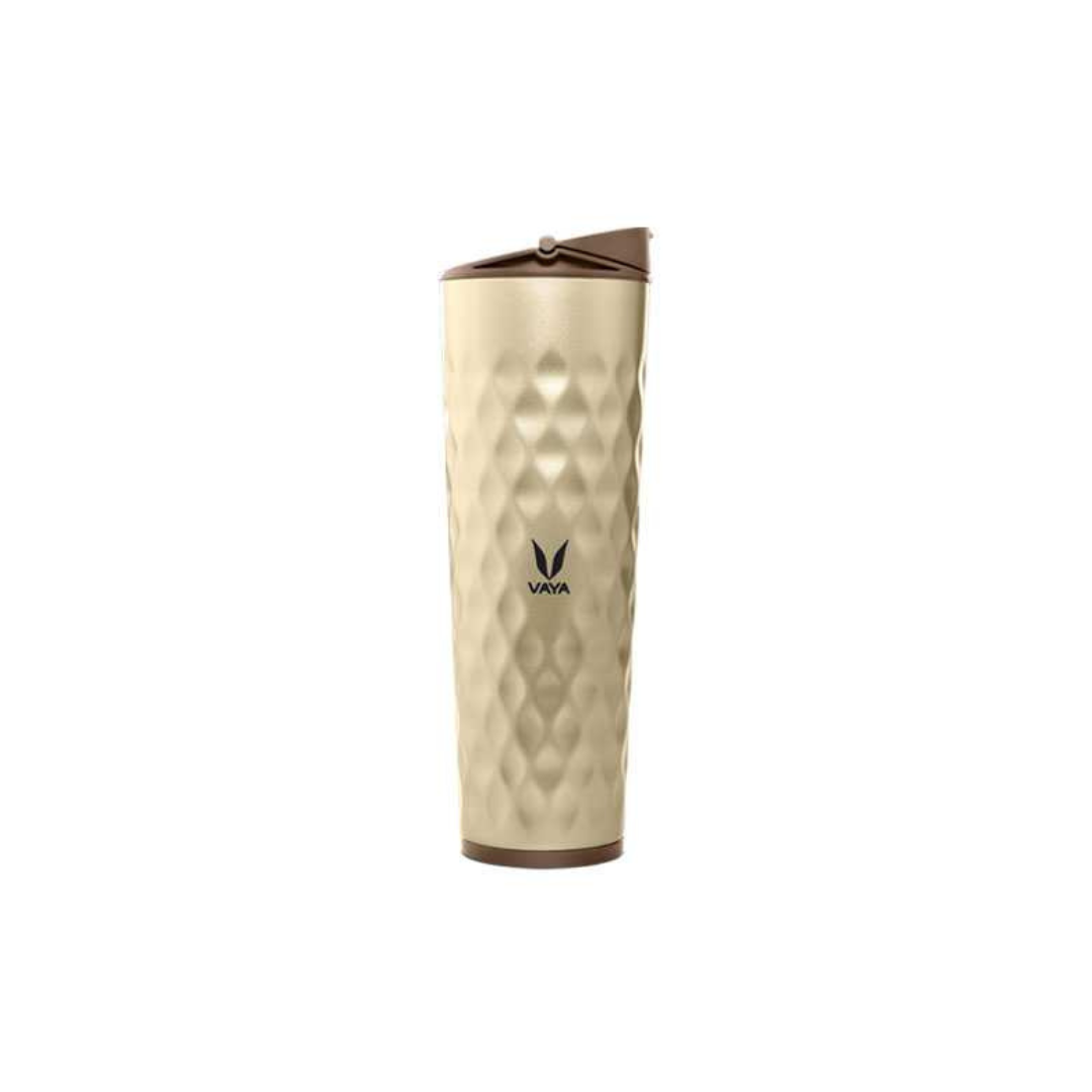 Vaya Drynk Thermosteel Water Bottle with Sipper Lid | 600 ml | Gold