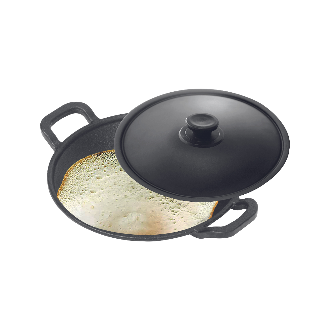Pigeon Cast iron Appachetty with Lid | Black