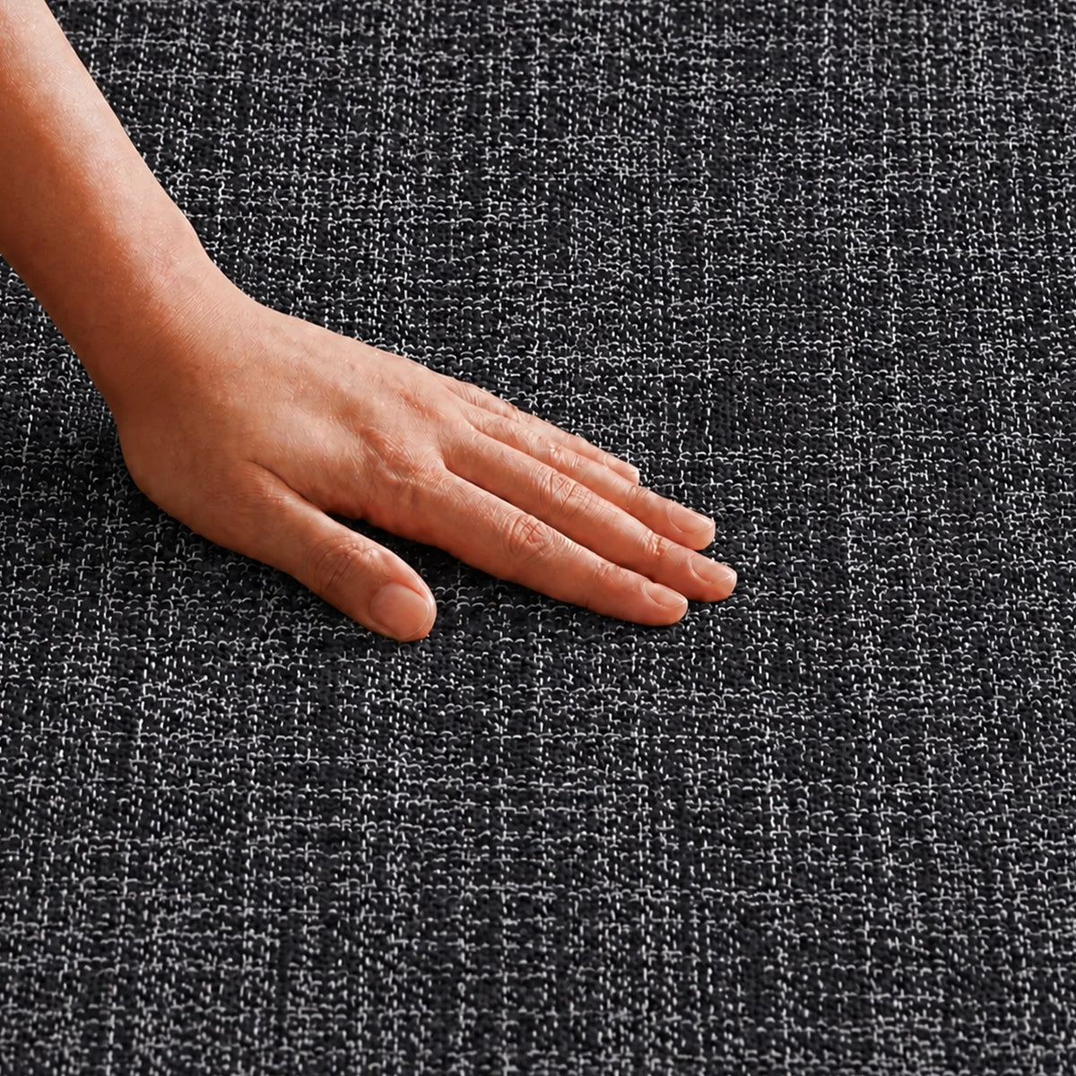 Tessitura Chromatic - Herringbone Cotton Rug (Black)-2