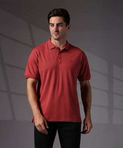 Naturefab Men’s Organic Bamboo Polo Tshirt Earth Red