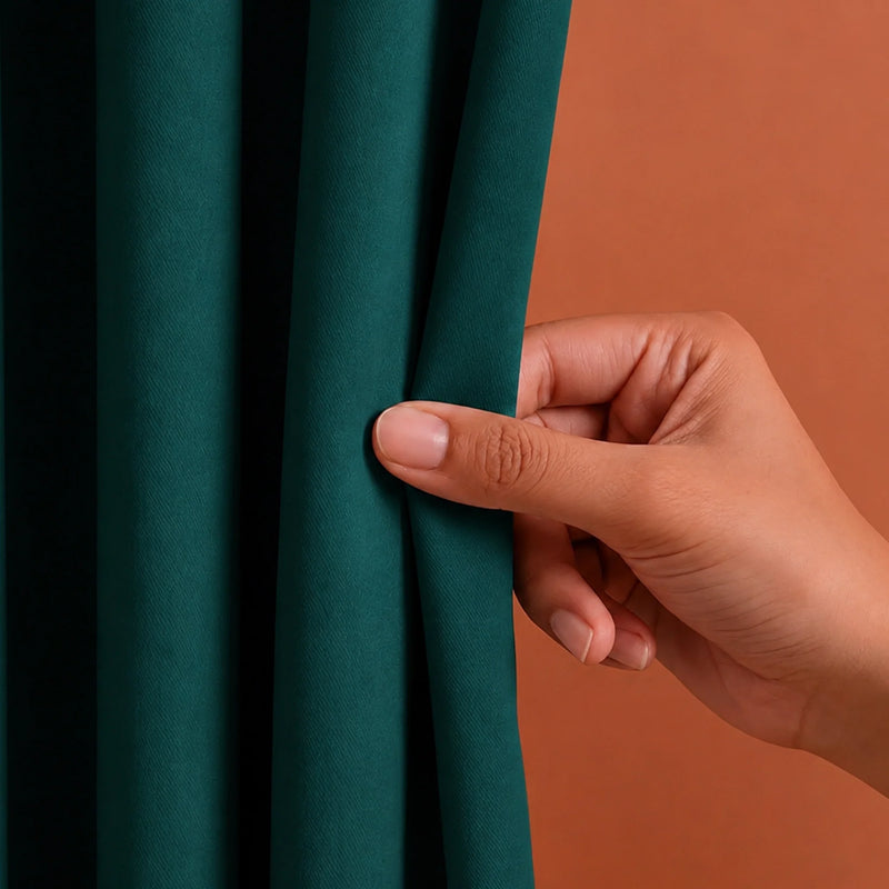 Fort Essential - Rod Pocket Blackout Curtain (Rama Green)-2
