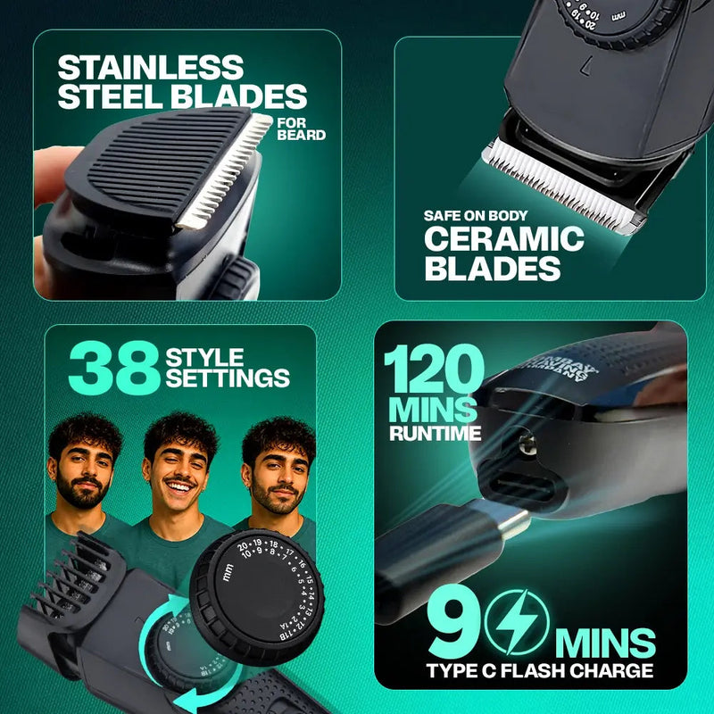 BOMBAY SHAVING COMPANY ALL ROUNDER 2 IN 1 BEARD AND BODY TRIMMER