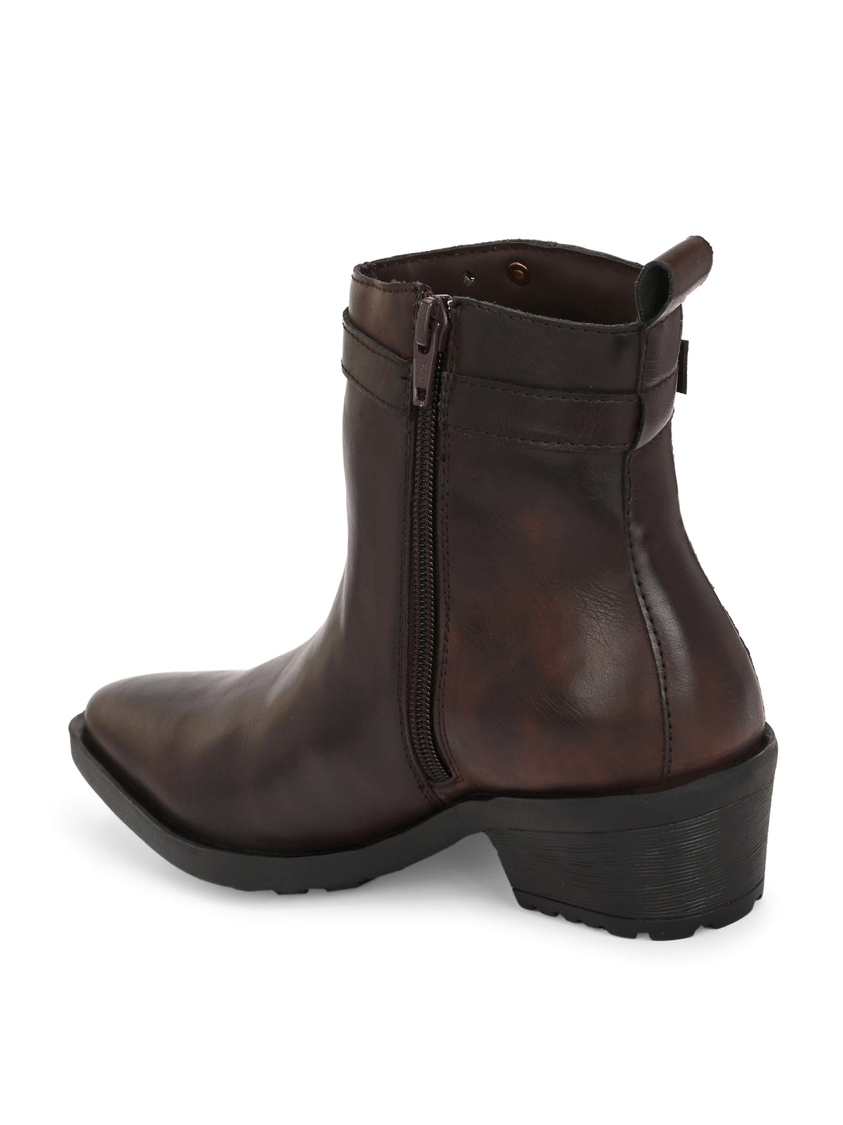 EL PASO Women Faux Leather Casual Slip On Boots-11