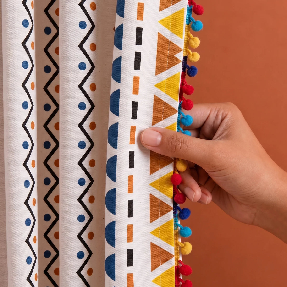 Imprimer Handpicked Santo - Printed Semi Blackout Curtain (Blue)-2