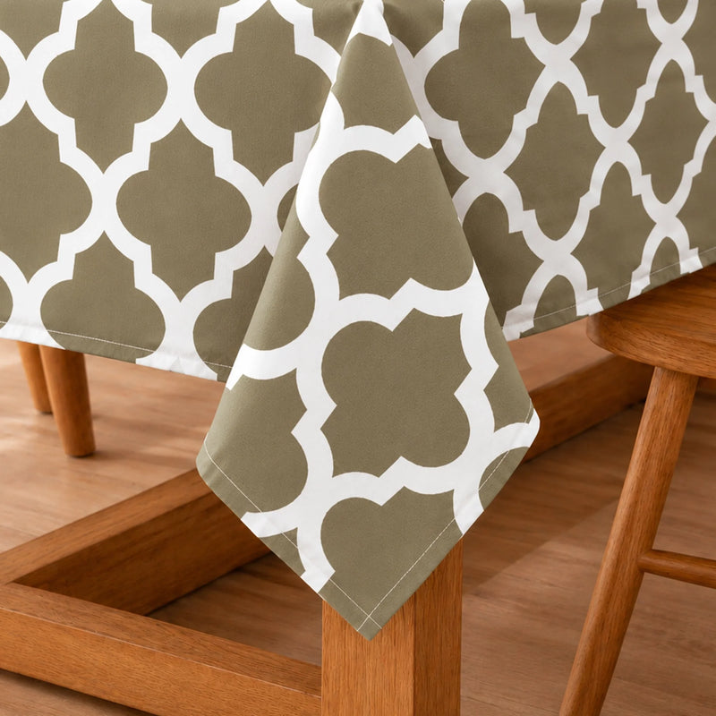 Imprimer Quatrefoil - Printed Dining Table Cover (Grey)-2