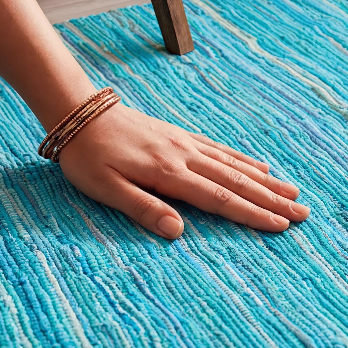 Earthology Harmony - Recycled Rug (Turquoise)-2