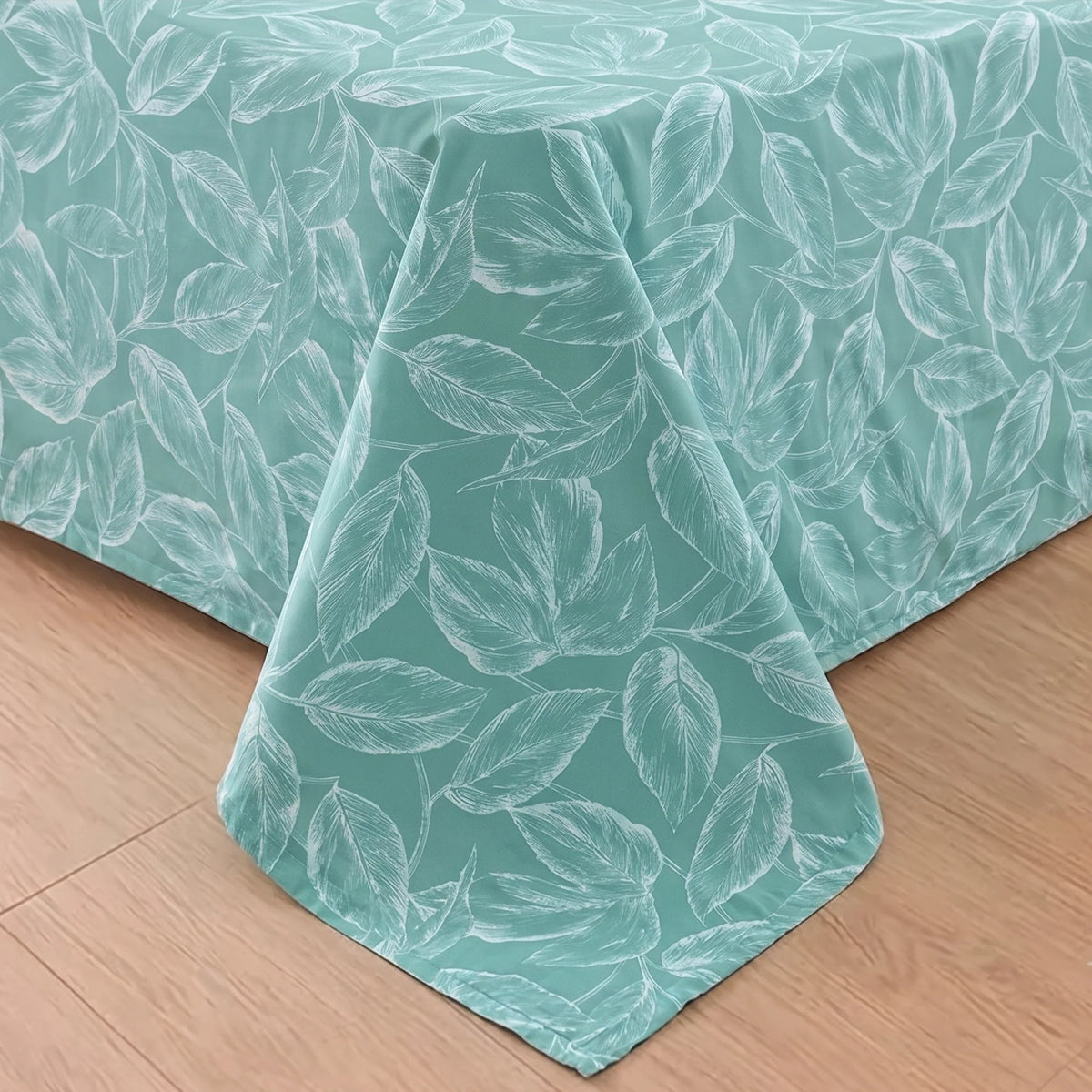 Imprimer Lilac - Leaf Printed Dohar Blanket (Aqua Blue)-2