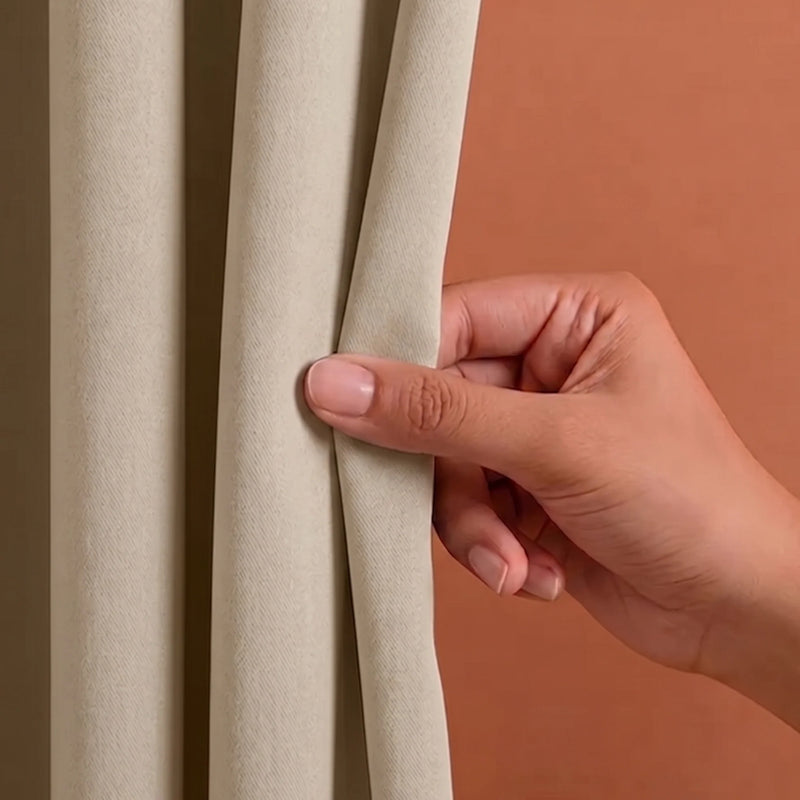 Fort Essential - Rod Pocket Blackout Curtain (Beige)-2