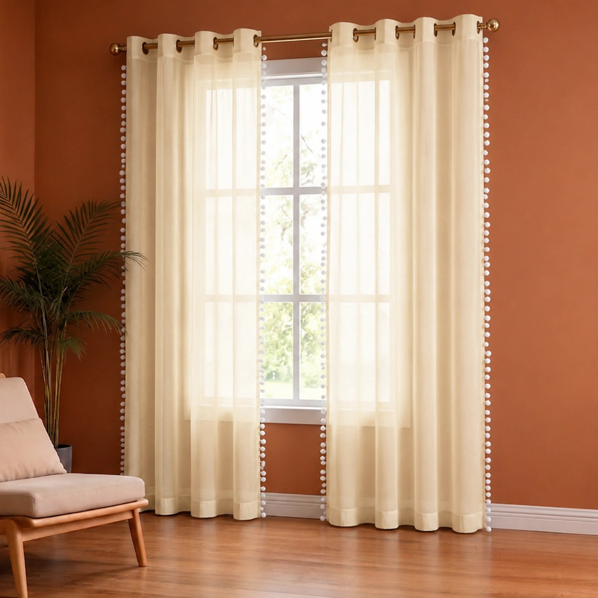 Fort Handpicked Breeze - Beige Sheer Curtain-2