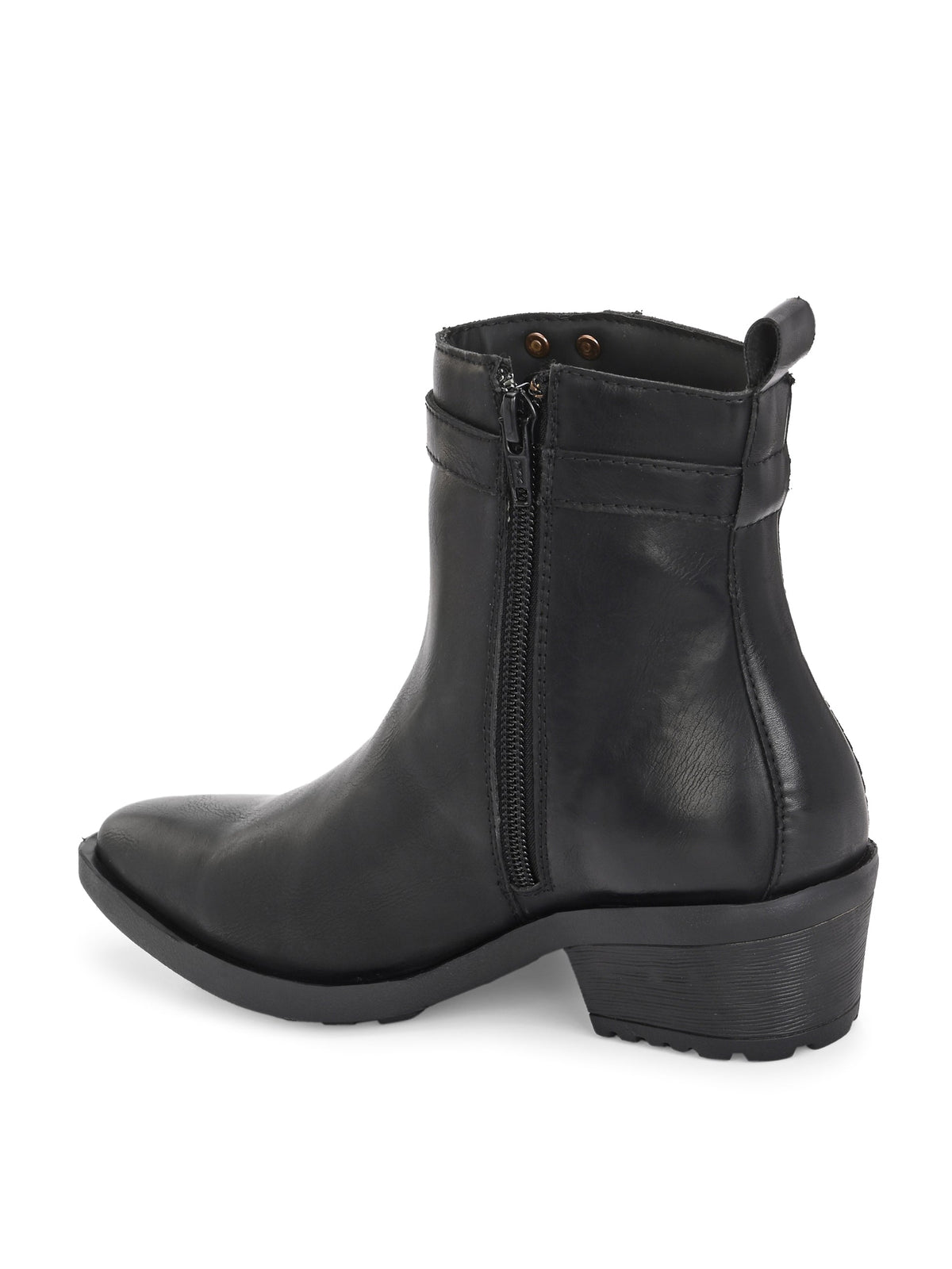 EL PASO Women Faux Leather Casual Slip On Boots-2