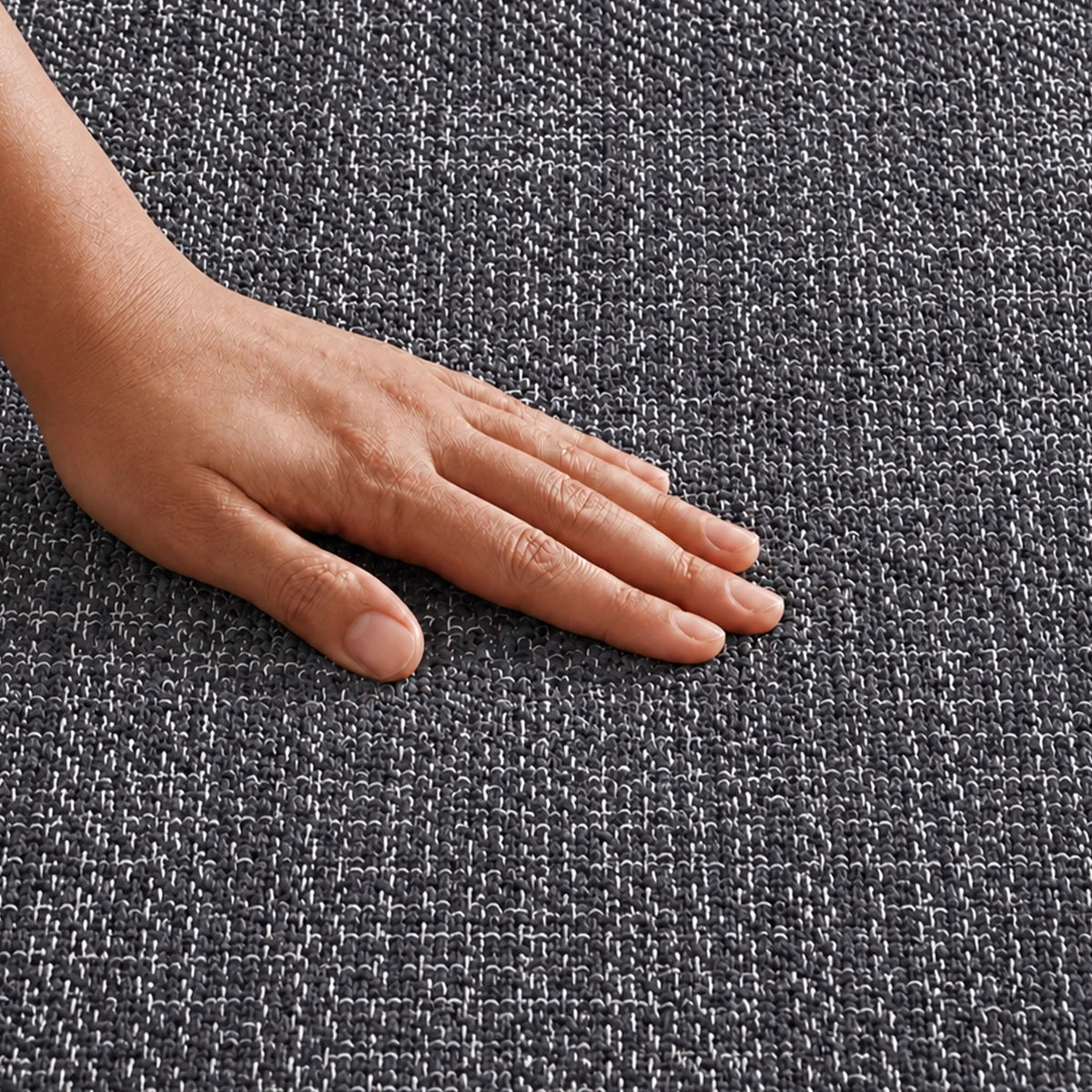 Tessitura Chromatic - Herringbone Cotton Rug (Grey & White)-2