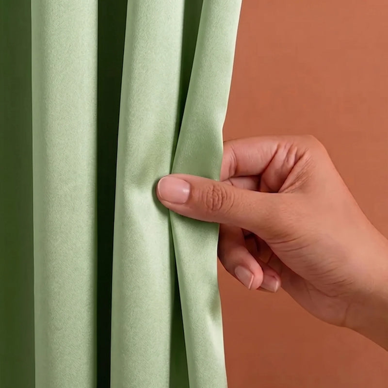 Fort Essential - Rod Pocket Blackout Curtain (Avacado Green)-2