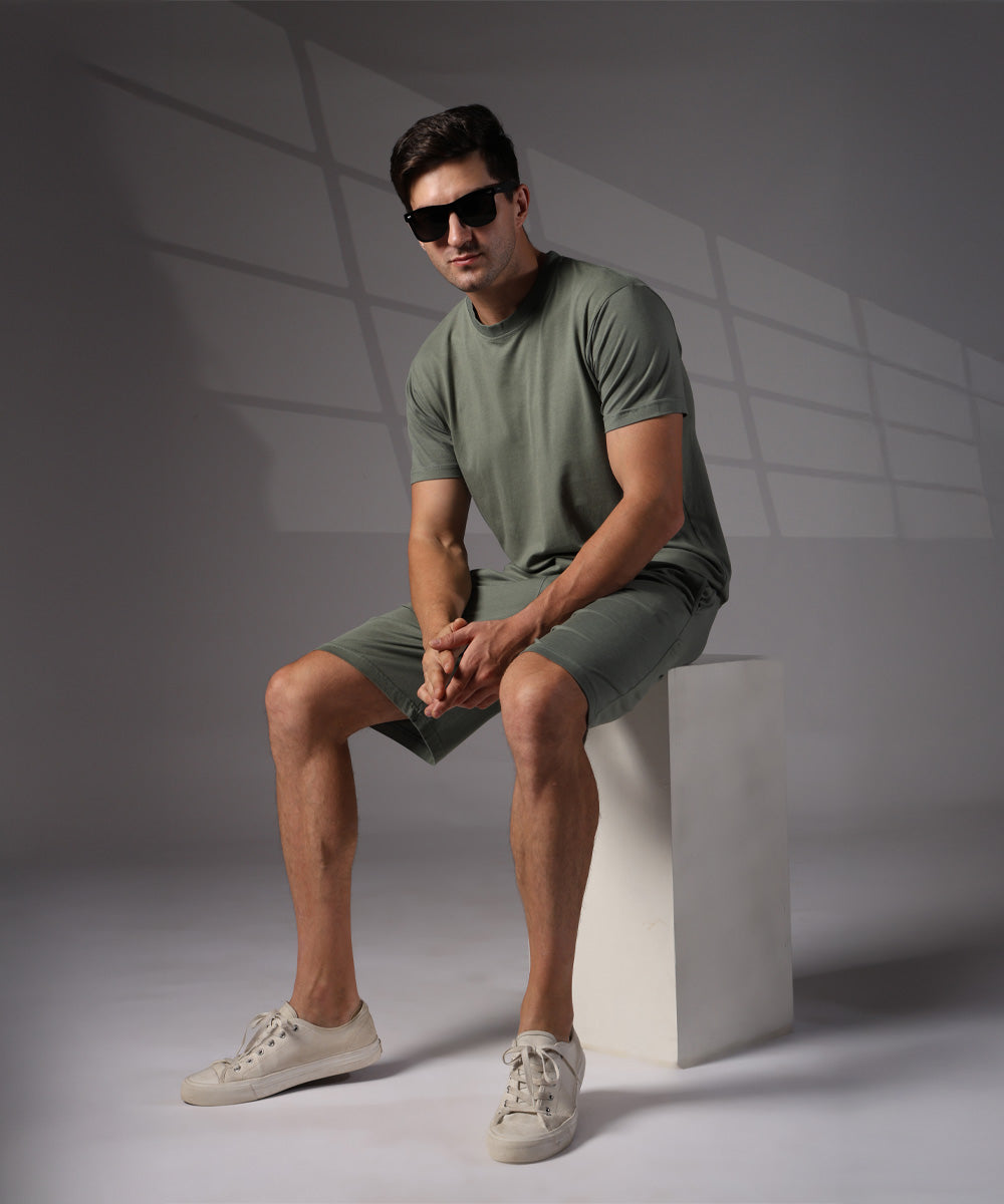 Naturefab Men's Organic Bamboo Co-ord Granite Green