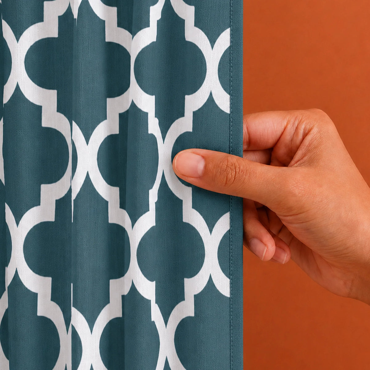 Imprimer Quatrefoil Printed Semi Blackout Curtain-2