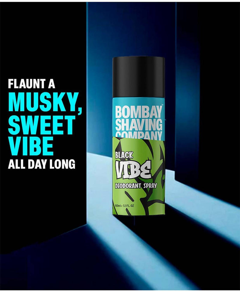 Bombay Shaving Company Red Spice & Black Vibe 150ml x 2 Combo Deodorant Spray - For Men (300 ml, Pack of 2)