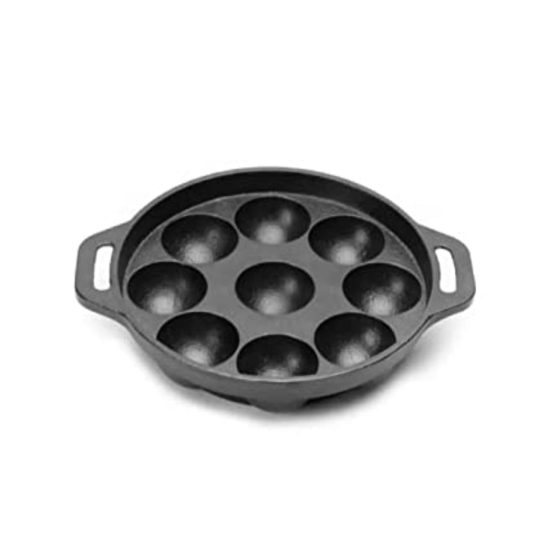 Pigeon Cast Iron Panniyarakkal 9 Rounds | Black