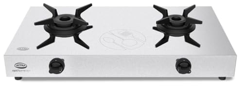 Ultra Optiflame 2 Burner SS Gas Stove with Manual Ignition, High Efficiency