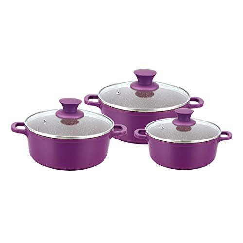 WONDERCHEF CASSEROLE COMBI -GRANITE 3PCS SET PURPLE