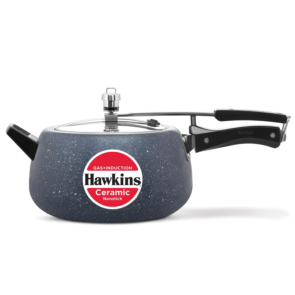 Hawkins Ceramic Nonstick Pressure Cooker, Induction Inner Lid Cooker, Granite Contura shaped Cooker.