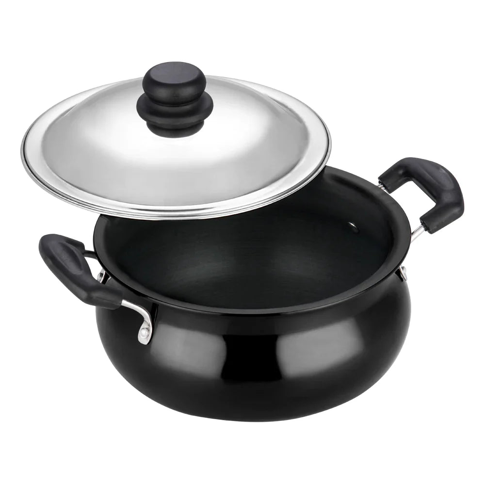 Vinod Black Pearl Hard Anodised Handi With Lid