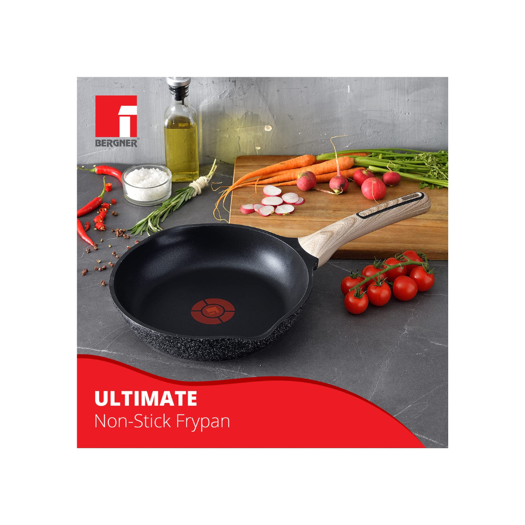 Bergner Premium Non-Stick & Scratch-free Aluminium Fry pan |Highly Durable | 20cm | 1.2 Litre