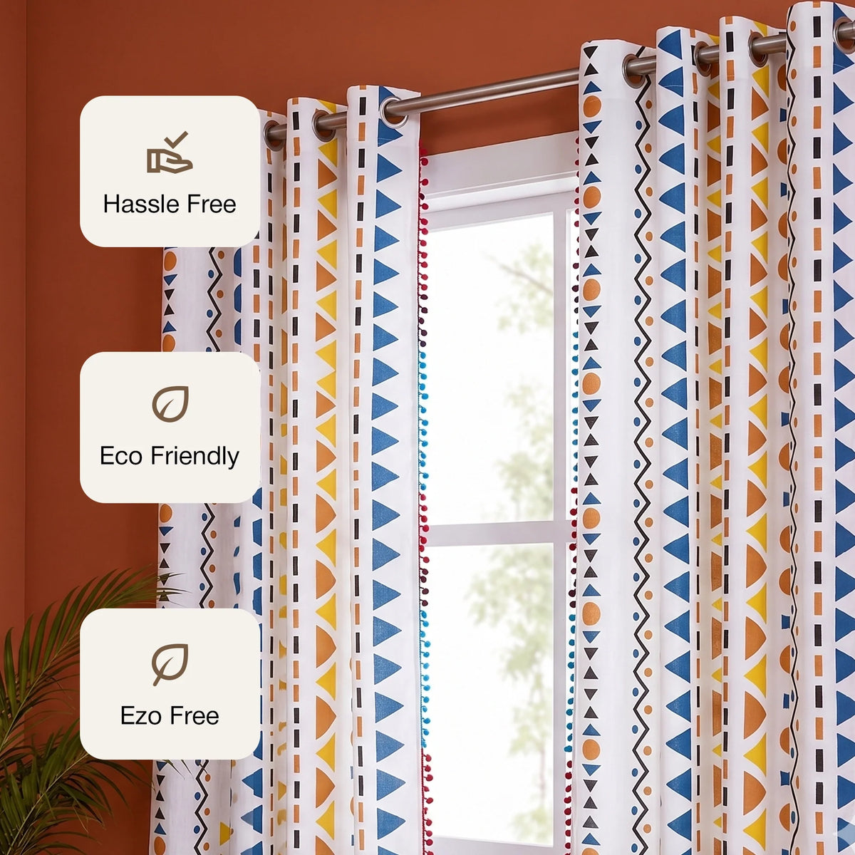 Imprimer Handpicked Santo - Printed Semi Blackout Curtain (Blue)-3